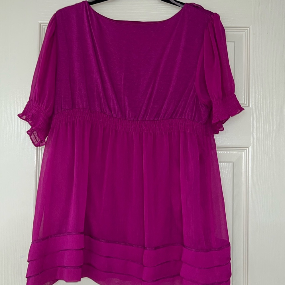 XL ECI Fushia Fully Lined Blouse - Picture 6 of 6
